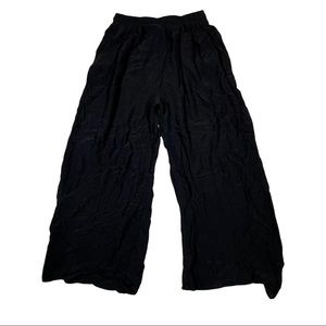 Harlow Black Gaucho Capris Pants Wide Leg Stretchy Fowly